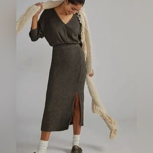 Daily Practice by Anthropologie Barre Midi Dress - Muted Black - XS